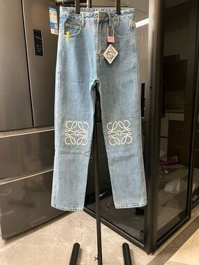 LOEWE 25Ss Anagram Tannic Acid Openwork Jeans